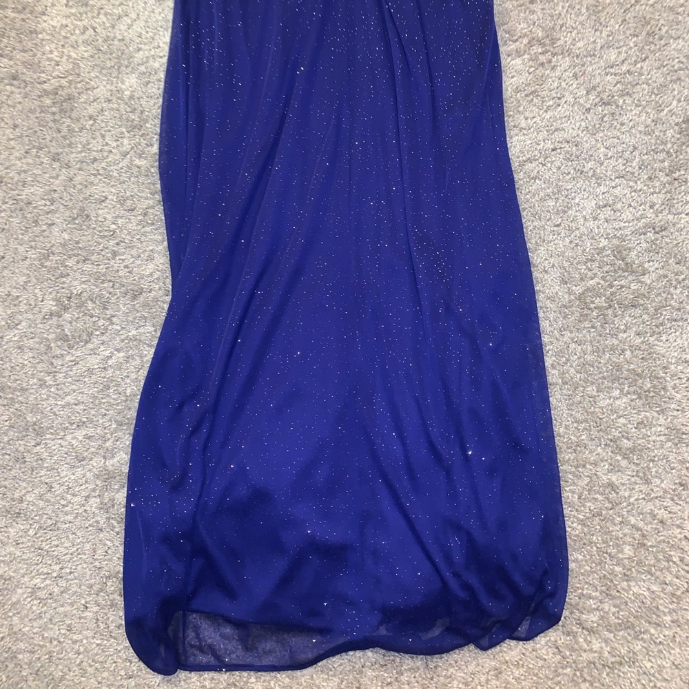 Blondie Nites Dark Blue Glittery Zip Down Dress size 5 - Picture 9 of 10